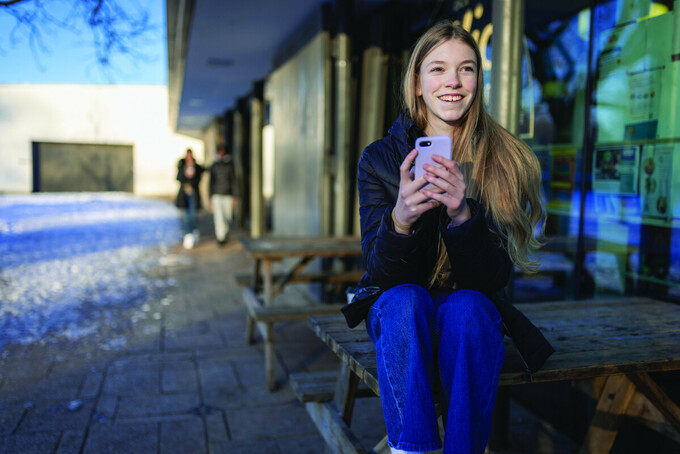 teen on phone